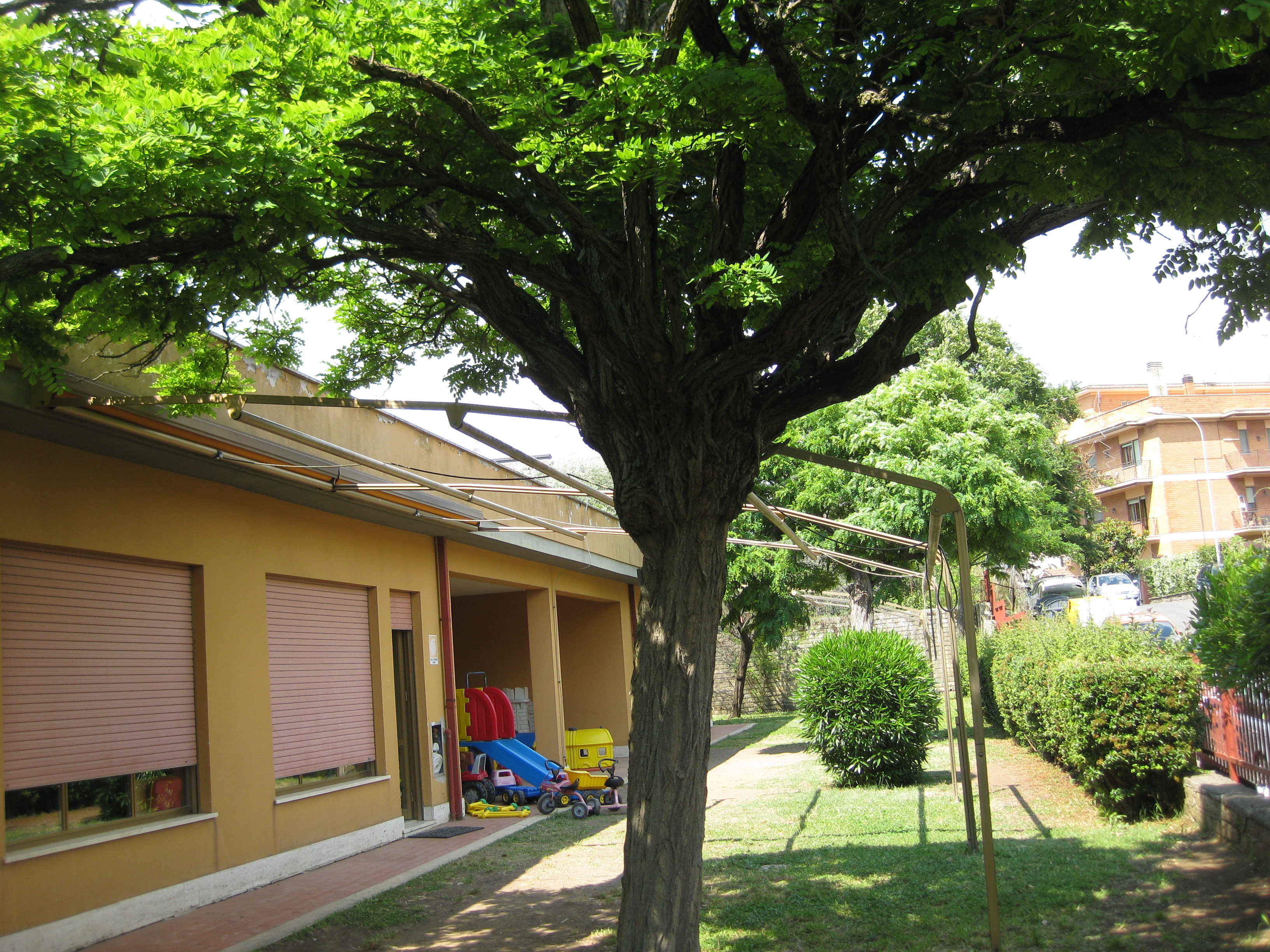 Foto dell'esterno della scuola dell'infanzia Renato Borelli di via Riva